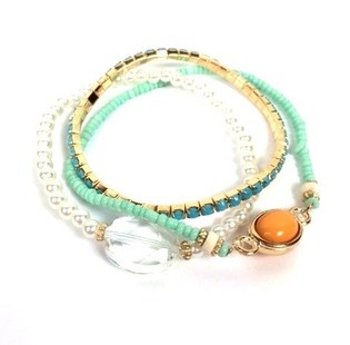Ibiza-Look Armband 3-lagig (1 Stk.)