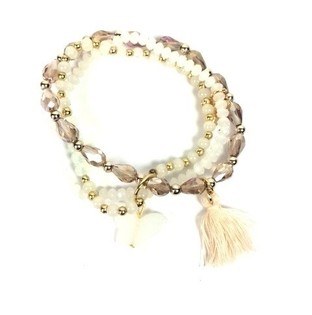 Ibiza Armband 3-lagig Wei&szlig; (1 Stk.)