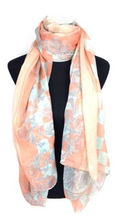 Ibiza-Look Schal orange/hellblau (1 Stk.)