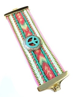 Luxus-Breitarmband Mint Ibiza-Stil Peace (1 Stk.)