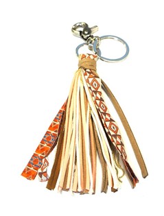 Luxus-Taschenanhänger/Schlüsselanhänger Rosa/Braun (1 Stk.)