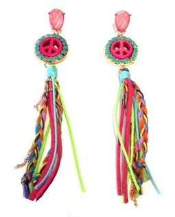 Ibiza Look Ohrringe Pink Peace (1 Stk.)