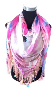 Ibiza-Style Blumenschal Rosa | Damen-Accessoires