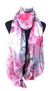 Schal Fuchsia/Grau im Ibiza-Style (1 Stk.)