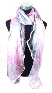 Schal im Ibiza-Look Rosa/Grau | Damen Accessoires B2B