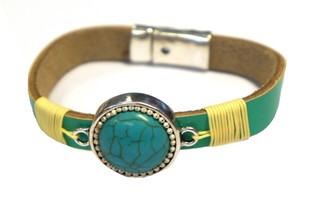 Ibiza-Style Armband mit türkisem Stein (1 Stk.)