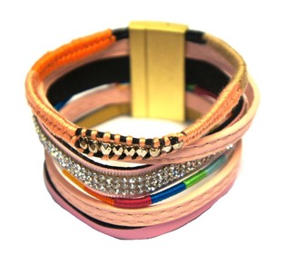 Ibiza-Look Armband Pink / Rosa (1 Stk.)