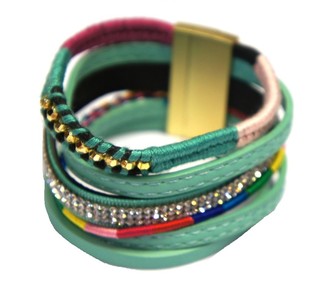 Ibiza Armband Türkis - 6-lagig mit Magnetverschluss (1 Stk.)