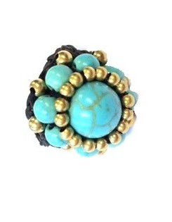 Ibiza-Style Ring mit T&uuml;rkis-Stein | Boho-Schmuck