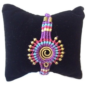 Ibiza-Style Armband Violett (1 Stk.)