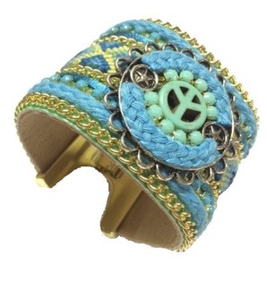 Breites Armband Blau Peace (1 Stk.)
