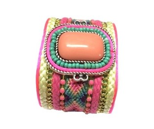 Breites Armband mit rosa Stein (1 Stk.)