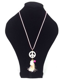 Ibiza-Look Halskette Lachs Peace Buddha (1 Stk.)