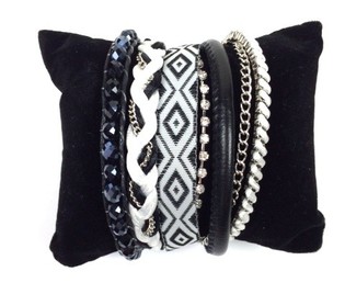 Ibiza Armband Schwarz/Wei&szlig; (1 Stk.)