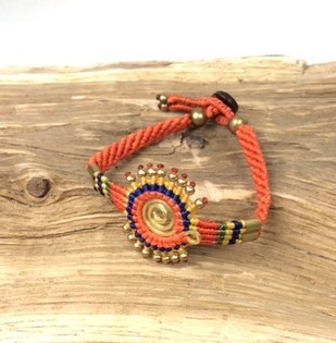 HANDMADE ORIGINALS Armband Orange/Braun (1 Stk.)