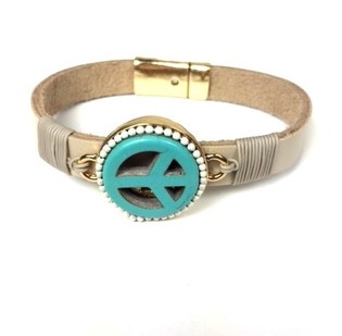 Armband Taupe/Creme Peace (Ibiza-Style)