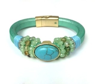 Armband mintgr&uuml;n mit T&uuml;rkis-Stein (1 Stk.)