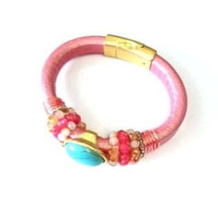 Armband Ibiza-Style Rosa (1 Stk.)