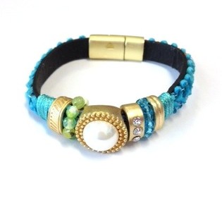 Ibiza-Look Armband Blau (1 Stk.)