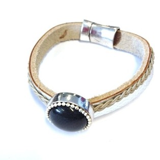 Ibiza-Look Armband mit Stein (1 Stk.)