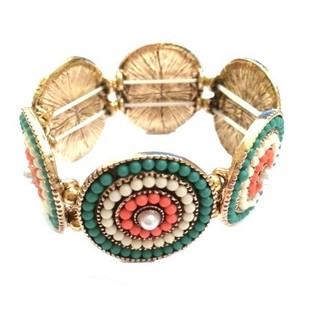 Luxus elastisches Ibiza-Look Armband (1 Stk.)