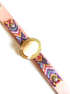 Luxus-Armband Ibiza-Style Rosa Buddha (1 Stk.)