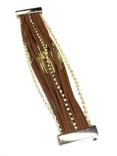 Ibiza-Style Armband Braun/Gold (1 Stk.)