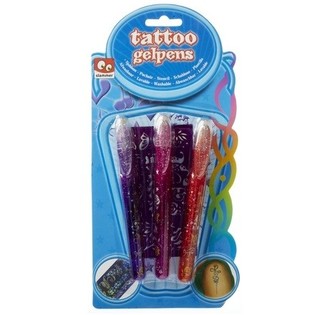 3 Tattoo-Gelstifte auf Karte (12er-Pack)