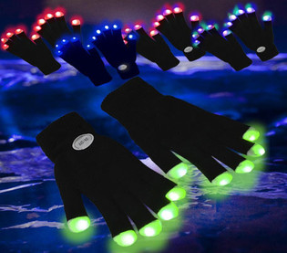 LED-Handschuhe / Rave Gloves (12 Stk.)