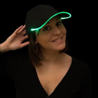 Blinkende LED-PET / PARTY CAPS - Farbe: gr&uuml;n (12st.)