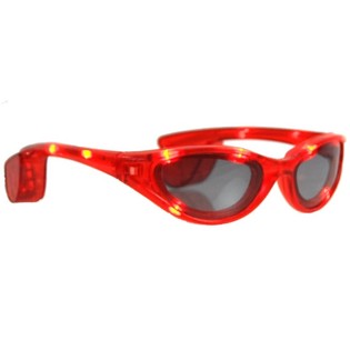 LED-Sonnenbrille - Farbe: Rot (12st).
