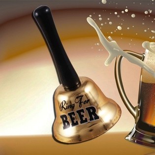 "Ring for a Beer" Tischglocke in Geschenkverpackung (2 Stk.)