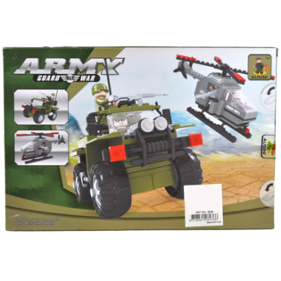 BRICKS Bausteine Milit&auml;r-Hubschrauber & Jeep Set