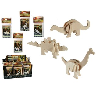 Holz-Dinosaurier 3D-Puzzle im Display (72 Stk.)