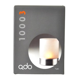 QDO - Edelstahl matt / GLASS HURRICANE Waxinelichthouder (1P.)