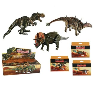 Aufziehbares Dinosaurier 3D-Puzzle im Display (20 Stk.)