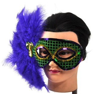 Augenmaske mit Federn - Modell 1 (10er-Pack)