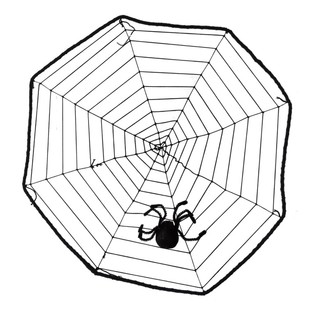 Gro&szlig;e Dekoration Spinnennetz mit Spinne (8st).