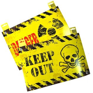 DEKO T&uuml;relement - "GEFAHR" / "KEEP OUT" (12st.)