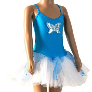 BLAU / WEISS TUTU F&Uuml;R KINDER - SIZE 6
