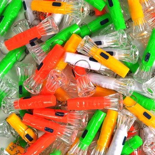 Taschenlampen-Schl&uuml;sselanh&auml;nger (100 St&uuml;ck) - Bunte Mischung