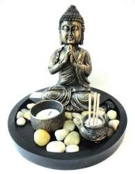 Buddha-Teelichthalter & Räucherstäbchen-Set (1 Stk.)
