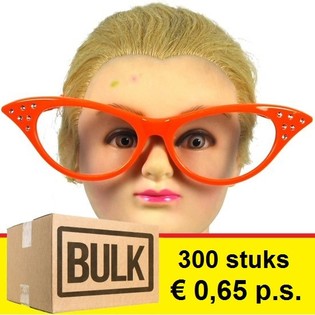 ***BULK-ANGEBOT*** GROSSE ORANGEFARBENE PARTYBRILLEN (300 Stk.)