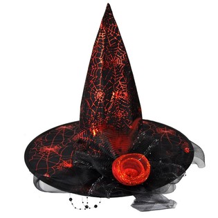 Hexenhut mit ROTER BLUME (3 Stk.)