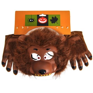 Wolfsmaske mit Handschuhen (6 Stk.)