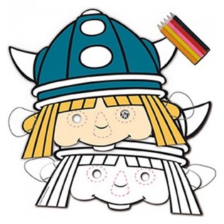 8 St&uuml;ck Kolorieren MASKEN wickie The Viking + CRAYONS (12st).
