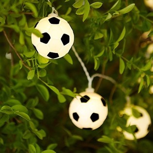 Beleuchtungskabel SCHWARZ / WEISS Soccer 10 umfasst Lampen (9 Stk.)