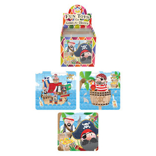 Piraten-Puzzle 13 x 12 cm im Display (108er-Pack)