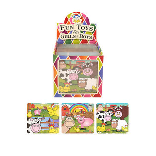 Bauernhof-Tiere Mini-Puzzle, 13 x 12 cm, im Display (108 St.)