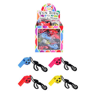 FARBIGEM Fu&szlig;ballpfeifen IN DISPLAY (48pcs.)